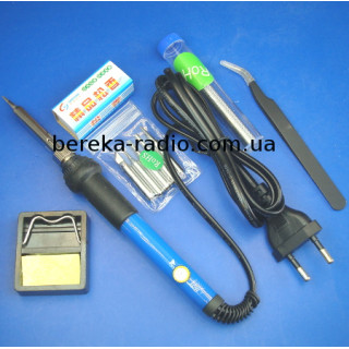 Набір для паяння HandSkit 936S (паяльник 60W з регул. темп., підставка, 5 жал, припій, пінцет)