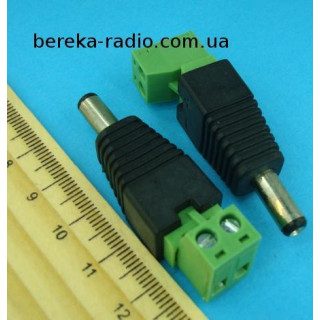 Штекер живлення DC 5.5x2.1mm з клемною колодкою (двохсекційний)