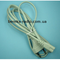 Шнур живлення 2x0.75mm, 1.8m, сірий