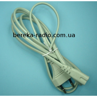 Шнур живлення 2x0.75mm, 1.8m, сірий