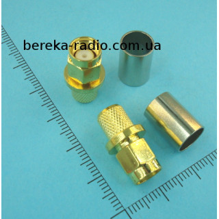 Штекер SMA обтискний під кабель RG-6/5D-FB, латунь