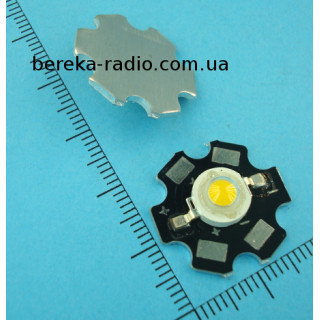3W, білий холодний, 6000K, 3.2-3.4V/700mA, 260-280 lm, радіатор 20mm