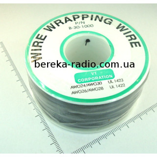 Провід монтажний одножильний 30AWG, чорний (котушка, 250м)
