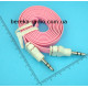 Шнур AUX шт. 3.5mm стерео - шт. 3.5mm стерео, плоский, 1m, ight pink
