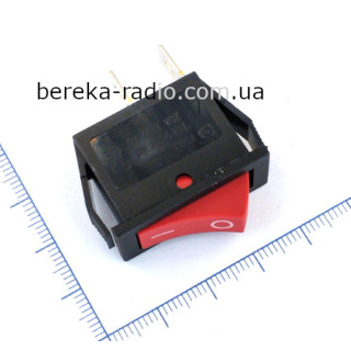 Перемикач клавішний Daier KCD3-101RD ON-OFF, 2pin, 15A/250VAC, червоний без підсвітки