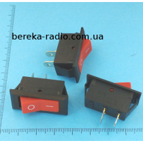 Перемикач клавішний Daier KCD3-8-101 ON-OFF, 2pin, 15A/250VAC, червоний без підсвітки