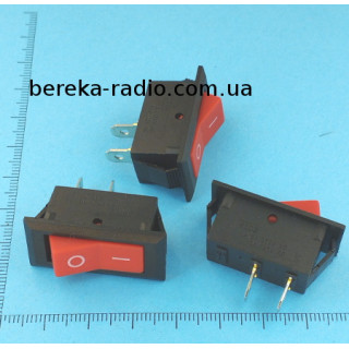 Перемикач клавішний Daier KCD3-8-101 ON-OFF, 2pin, 15A/250VAC, червоний без підсвітки