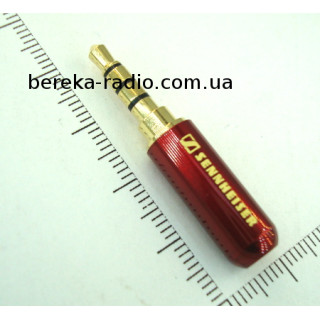 Штекер 3.5mm 4C Sennheiser, металевий корпус, червоний