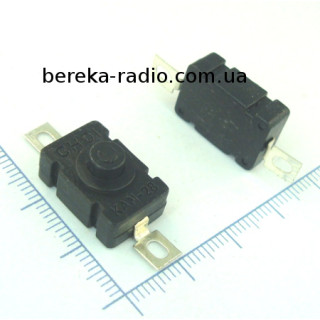 Кнопка KAN-28 SMD з фіксацією ON-OFF, 2pin, 1.5A/250V, Daier (для ліхтарика)
